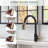 304 Stainless Steel Kitchen Sink Faucet with Pull Down Sprayer, High-Arc Single Handle Kitchen Faucet with Deck Plate-73465492