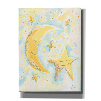 Moon and Star Friends par Jessica Mingo - peinture sur toile tendue