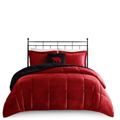 Full Comforter In Red+Black With And Warm For Bed Red Black / Design Ease