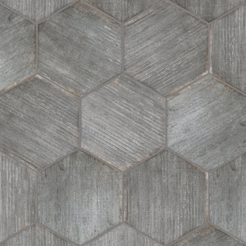 Carreau de mur et plancher en porcelaine aspect bois 7 po x 8 po Retro, Cendra