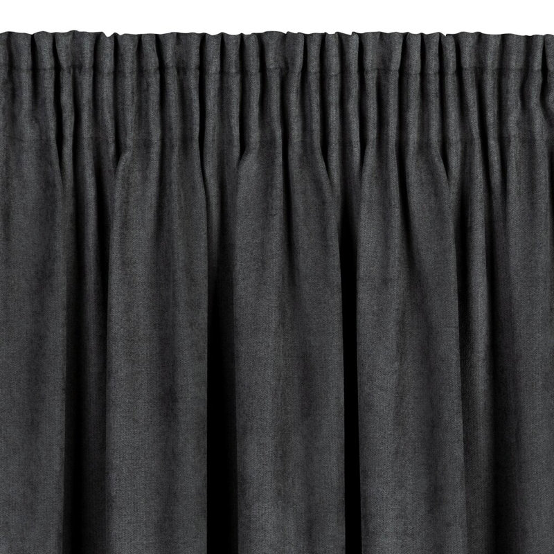 Amaya Semi Sheer Curtain Single Panel, Dark grey