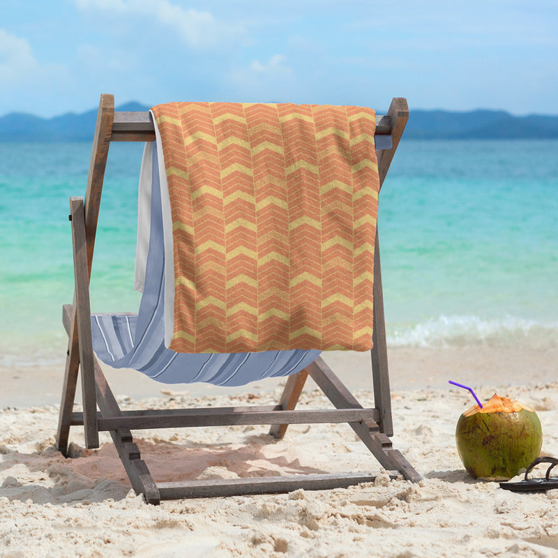 Stephenie Beach Towel, Orange/Mustard Yellow