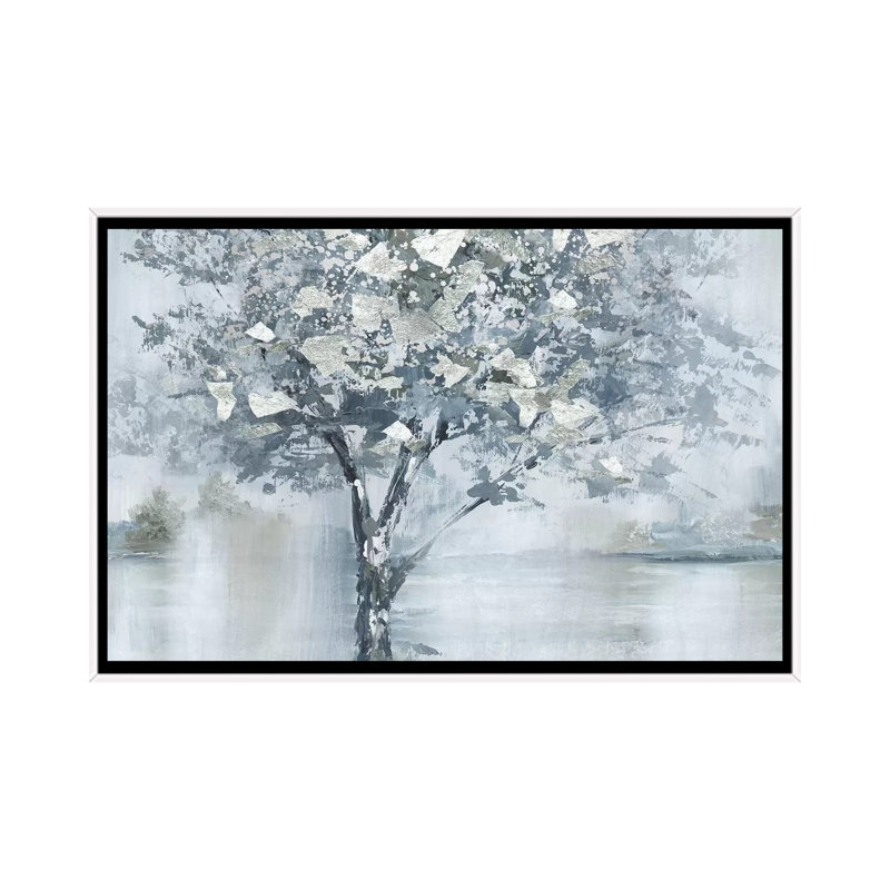 «Foil Foliage» par Nan - impression, H 26 po x l 40 po x 1,5 po, Cadre blanc