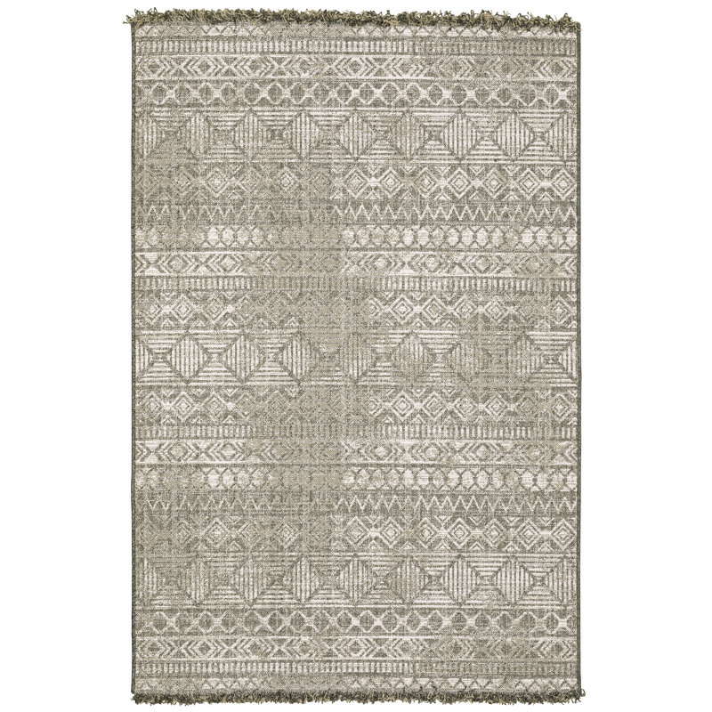 Rayfe Geometric Indoor / Outdoor Rug, Rectangle 6'7" x 9'2"