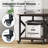 Large Printer Stand, 23.6 X 23.6 X 22.6 Inches Square Printer Table With Storage Shelf, 2 Tier Rolling Printer Cart With Industrial Wheels For Home Office - Rustic Brown