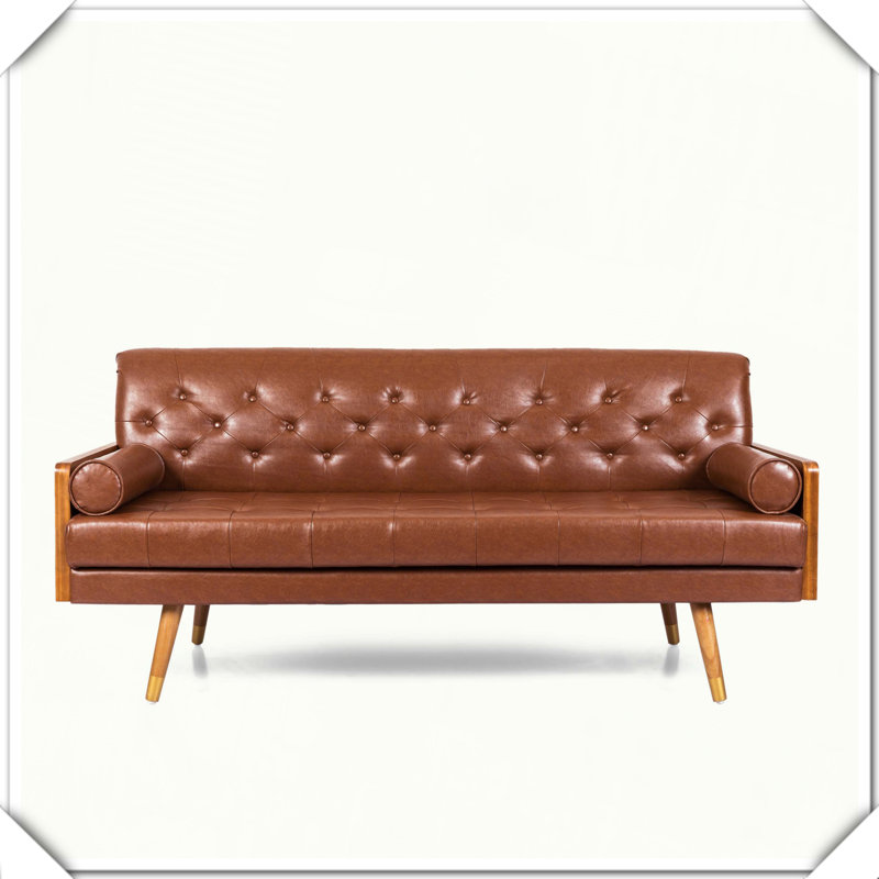 Canapé capitonné Mid-Century moderne avec coussins décoratifs