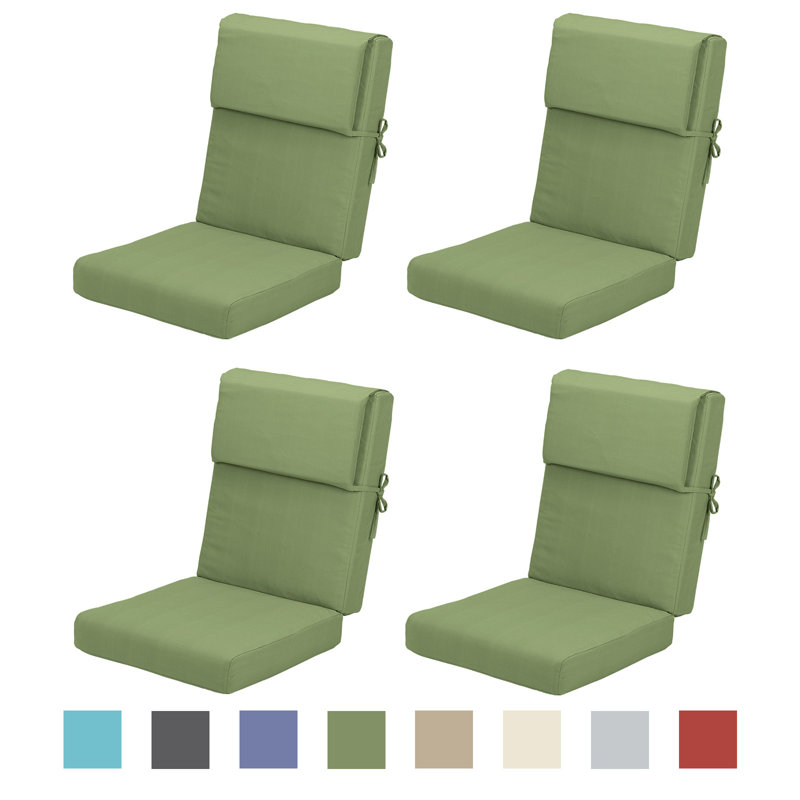 Outdoor Chair Cushion Set of 4, Green