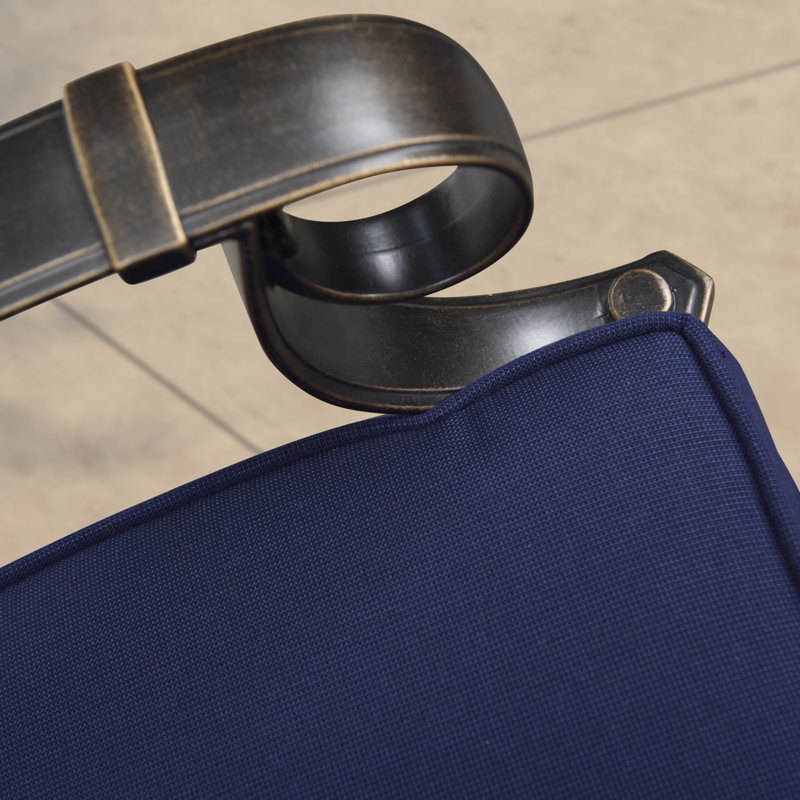 Chaise avec accoudoirs Boyter, Bleu marine