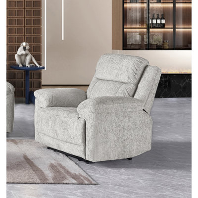 43" Wide Upholstered Power Reclining Chair With Usb Ports by Latitude Run