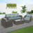 Wicker 5 - Person Patio Conversation Set with Cushions-97015864-97015862