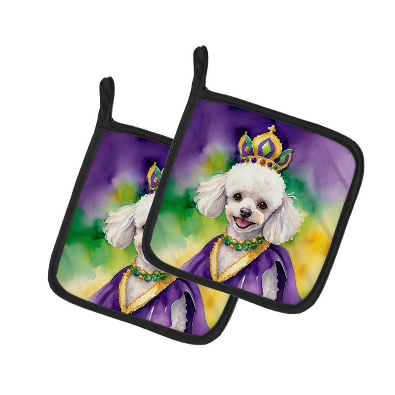 Paire de poignées blanches King of Mardi Gras