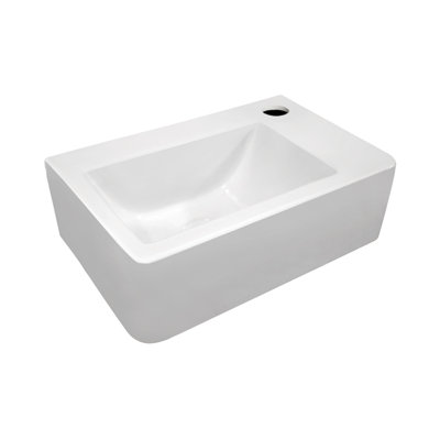 Lavabo de salle de bain rectangulaire en porcelaine vitreuse 10 po Whitehaus