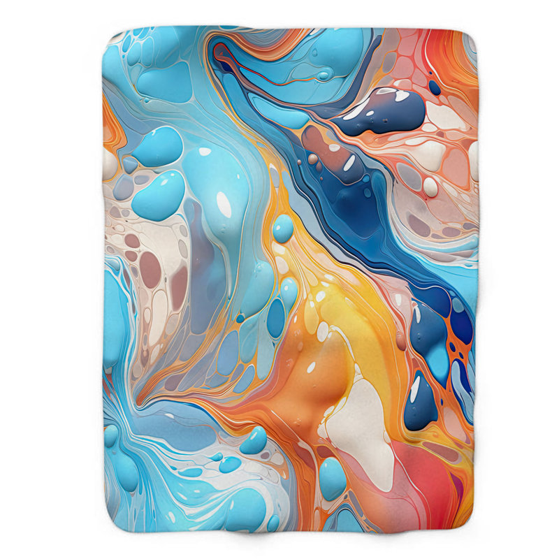 Jeté en sherpa 1 pièce Colorburst Granite, L 50 po x L 60 po