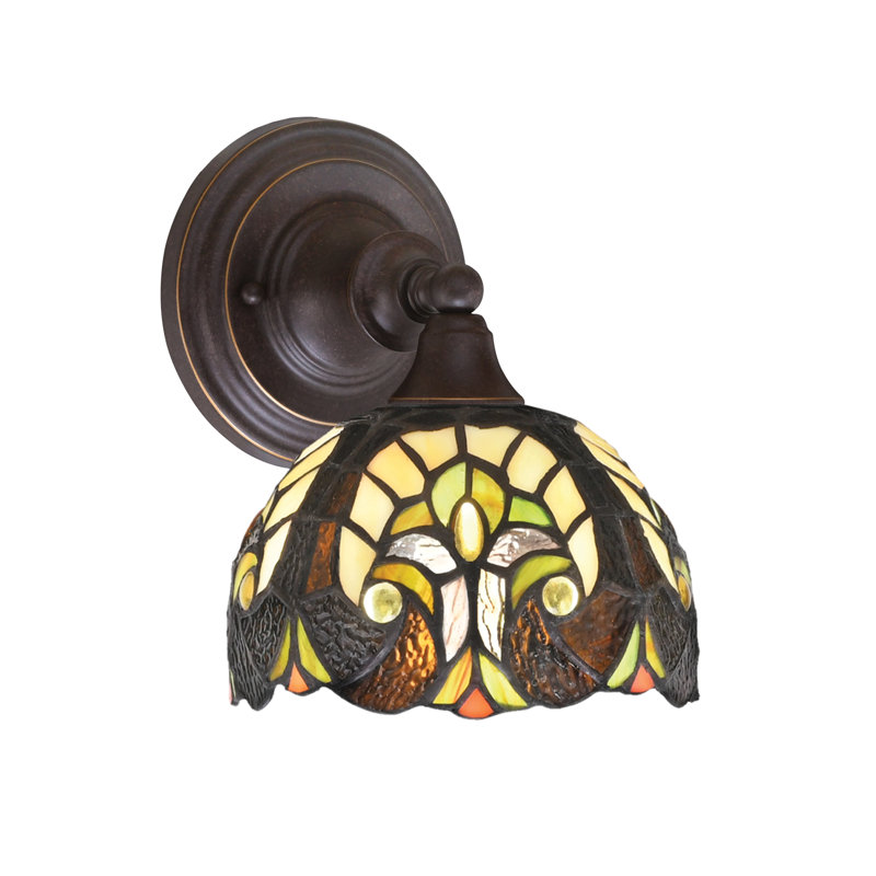 Wall Sconce Shown With 7" Cypress Art Glass, Ivory, Matte Black