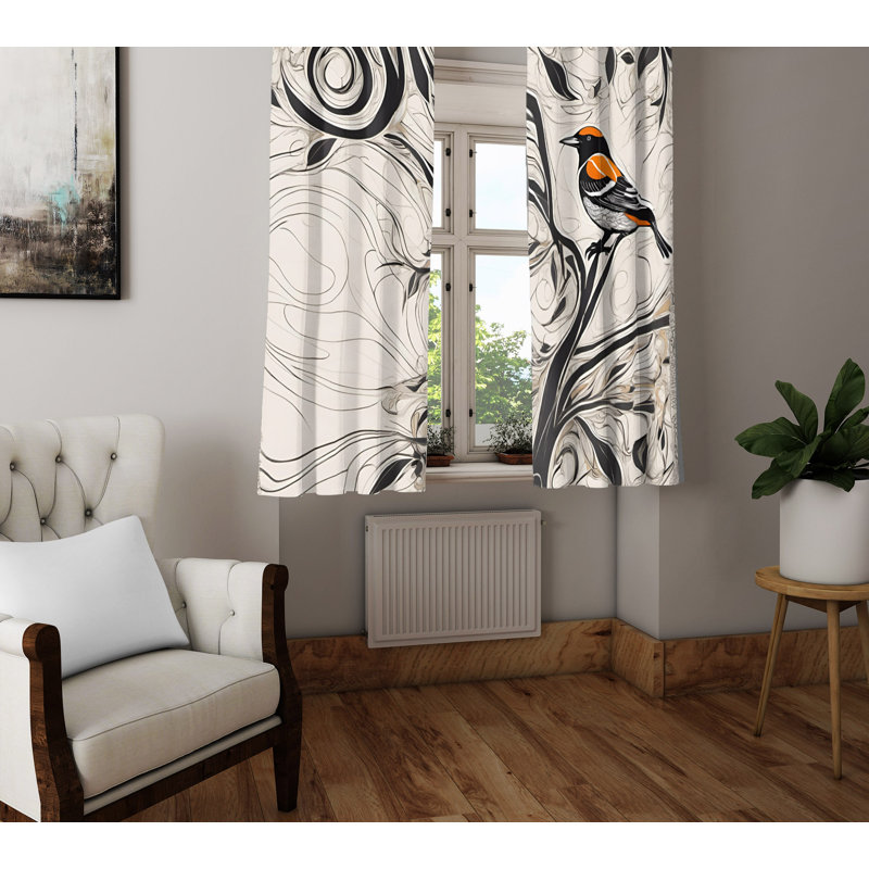 Paire de rideaux semi-transparents en polyester Haristina, L 20 po x L 82 po