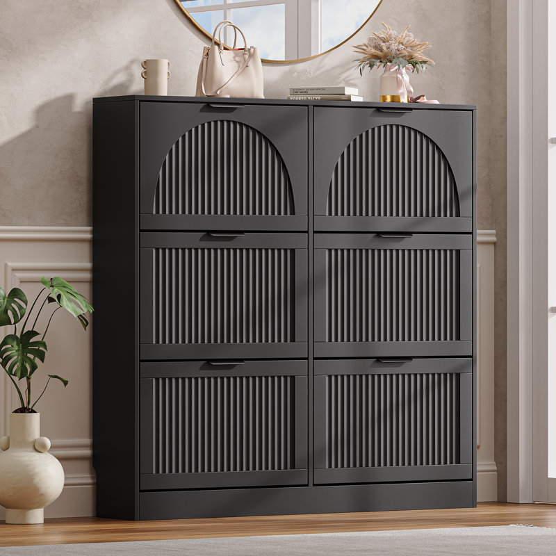 48 Pair Shoe Storage Cabinet, Black