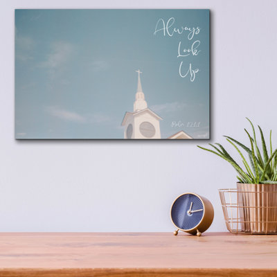 «Church - Look Up» par Life BeautifuLEE, art mural en verre acrylique, 16 po x 12 po