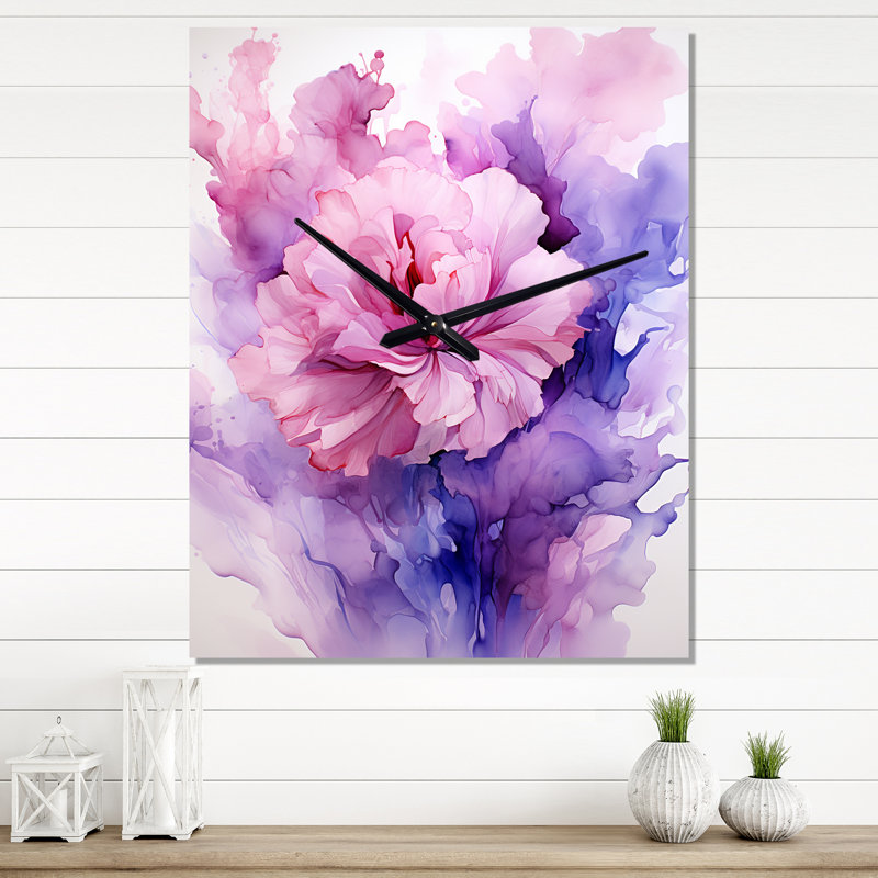 Horloges murales mauves et roses I - formes abstraites, Petit