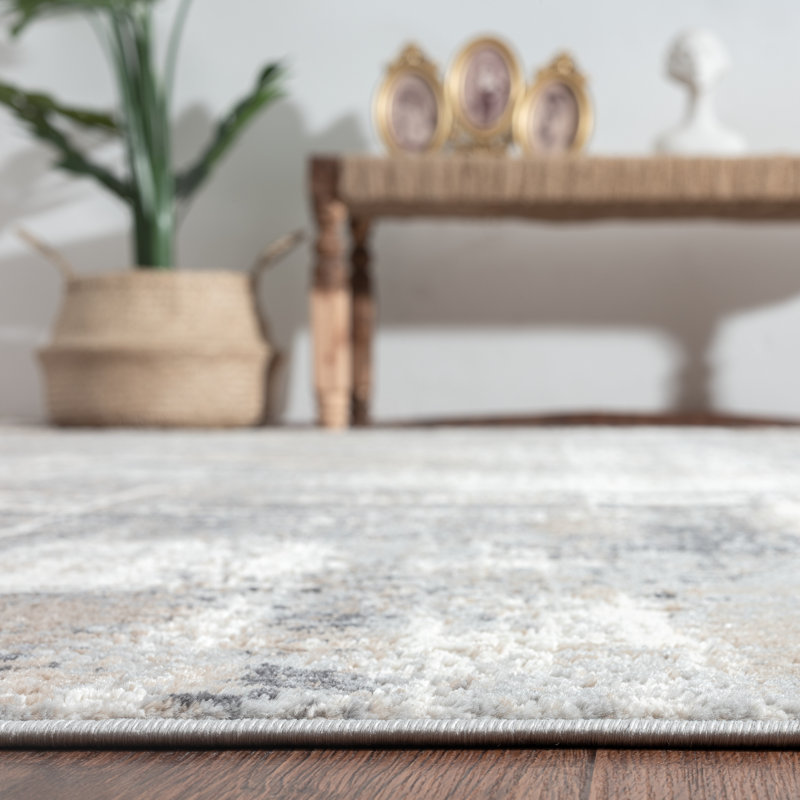 Miamiville Area Rug in Gray/Ivory, Rectangle 9'6" x 13'