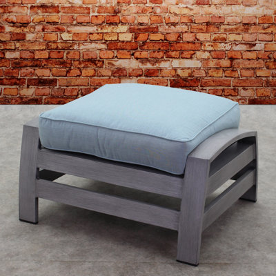 Metal Outdoor Ottoman with Sunbrella® Cushion