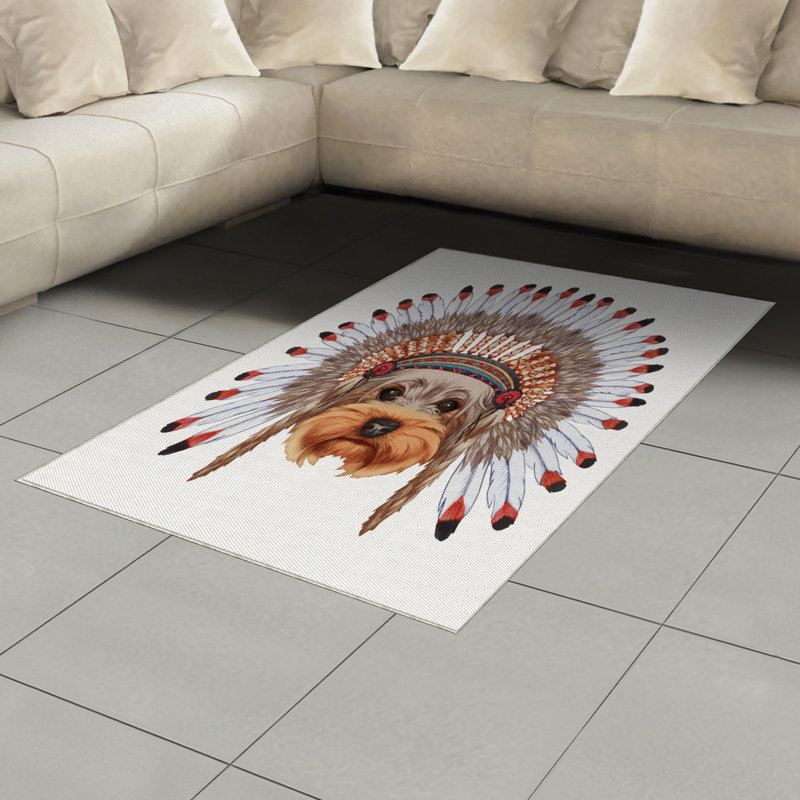 Yorkie High Density Long Fiber Poly Threads Decorative Area Rug Carpet, Rectangle 4' x 5'8"