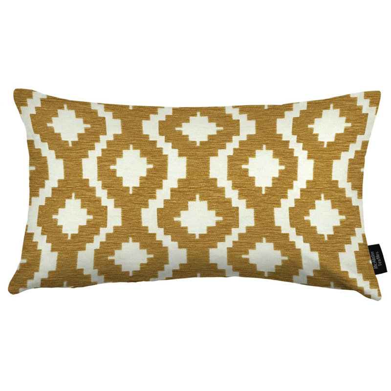 Thaddeus Geometric Rectangular Cushion Cover, Ochre Mustard Yellow, 40 x 60cm