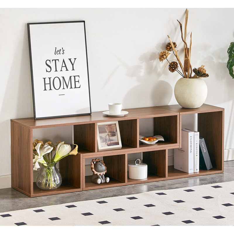 2 Pieces Cube TV Stand,Free Combination Gaming Entertainment Center Media Stand,Open Storage Bookcase Shelf for Living Room,2 Shelf Bookcase L-Shaped TV Console Stand
