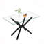 Table de salle à manger 47,24 "rectangulaire en verre trempé transparent, design élégant avec pieds en métal, table de cuisine pour la salle à manger-1609526895-1609526882