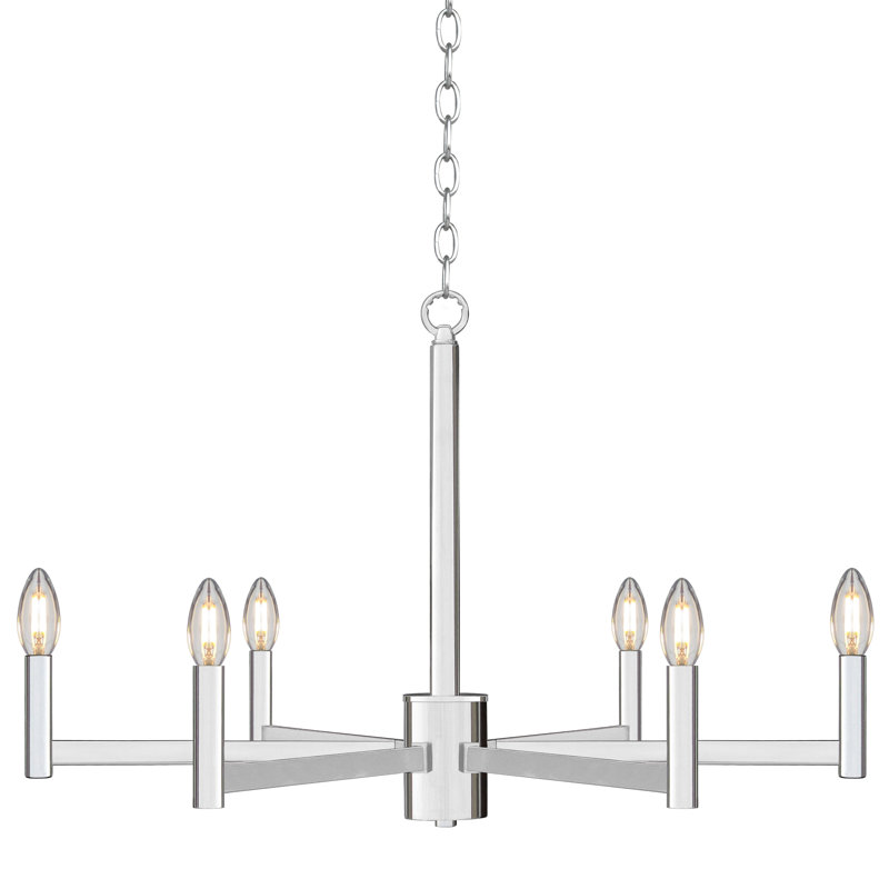Lustre chrome 6 lumières Mercer41, Chrome