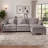 110"W Double Layer L-Shaped Sectional Sofa, Coral Fleece, 3-Seater Cloud Couch for Living Room-1943366394-1940608716