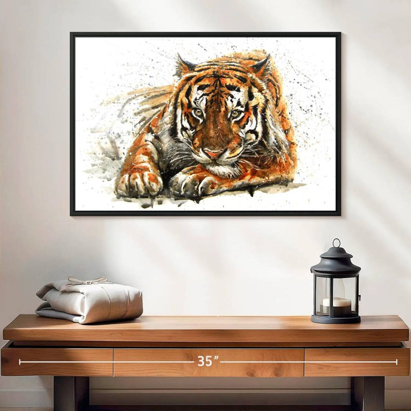 Lounging Bengal Tiger, 17" H x 25" W