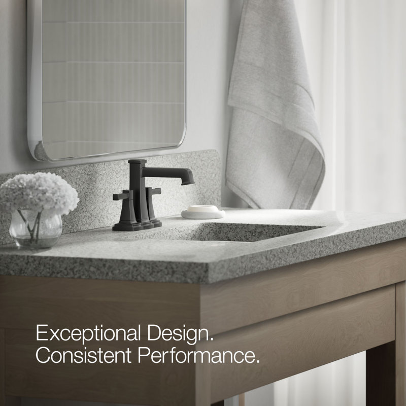 Riff Centerset Bathroom Sink Faucet, 1.2 GPM, Matte Black