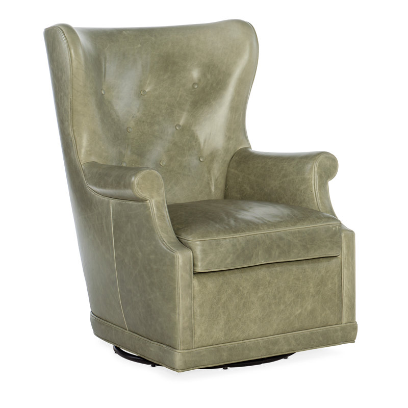 CC Swivel Tufted Club Chair, Green
