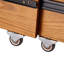 100% Soild Wood Murphy Bed with Foldable Mattress, Queen Size Farmroom Bed With Built-in USB Charging Station, Walnut