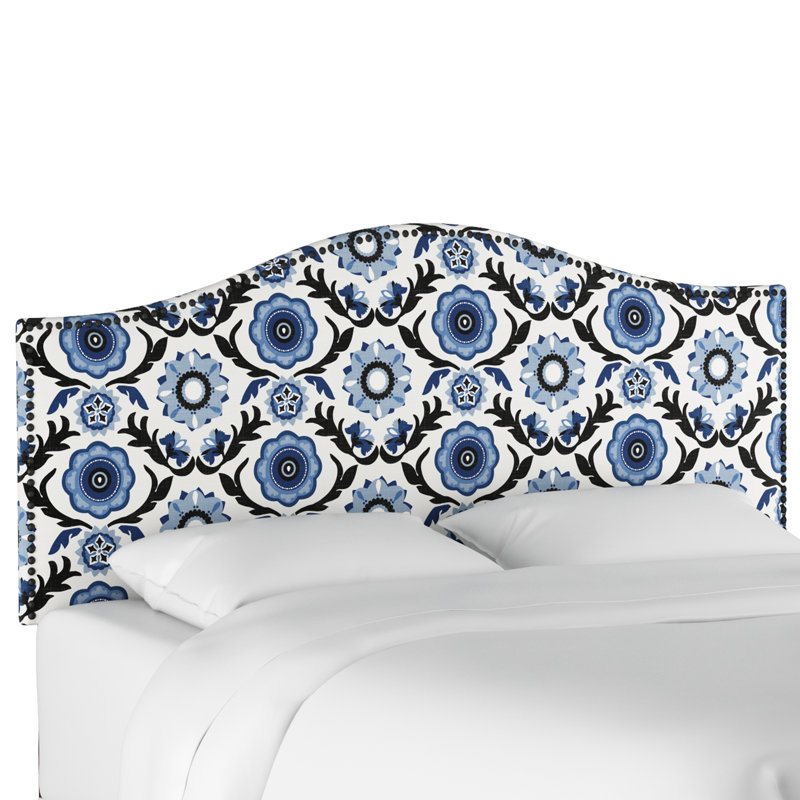  Upholstered Panel Headboard, Queen, Classic Pearl Performance Velvet