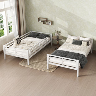 Metal Full XL Over Full XL Bunk Bed for Teens and Adults, Space-Saving, Noise-Reduced, No Box Spring Needed