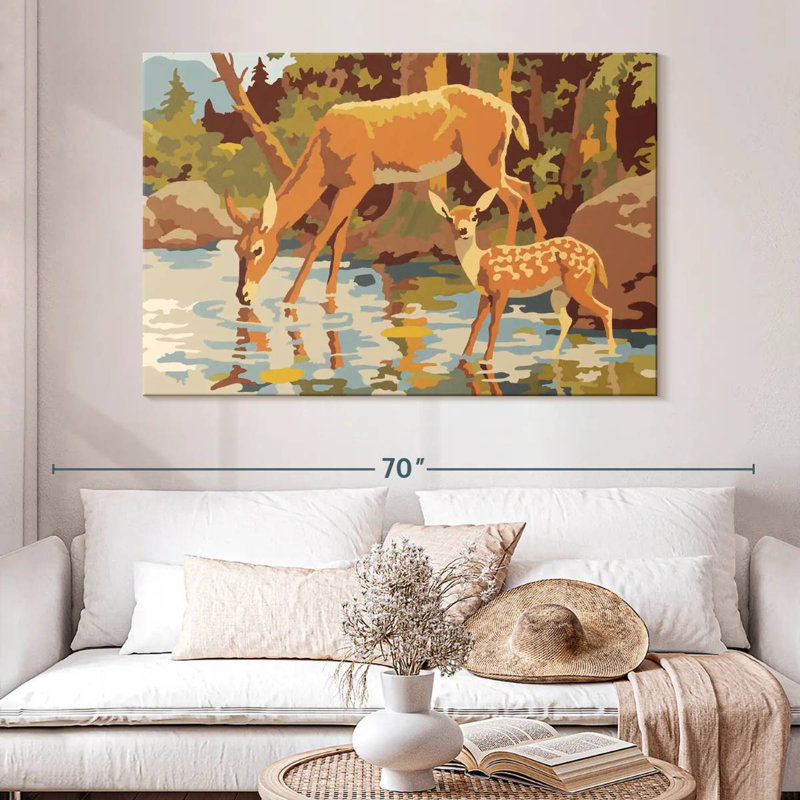 Deer And Fawn, 34" H x 51" W