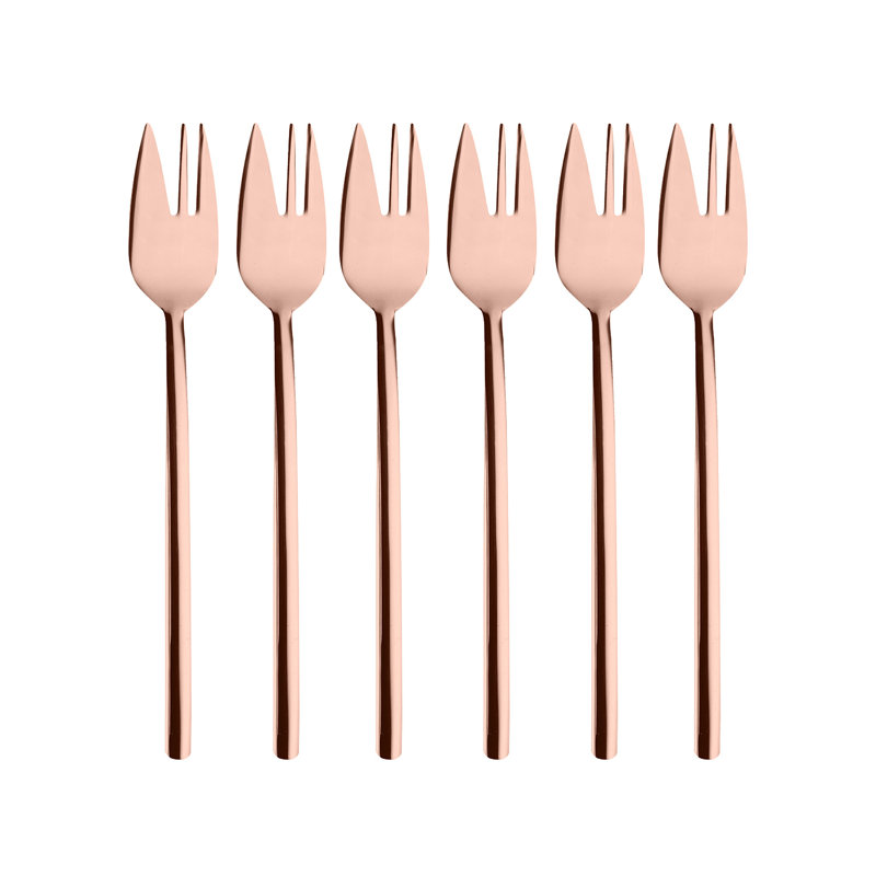 MEPRA Due 6-Piece Cake Fork Set, Bronze