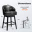  Tabouret de bar pivotant en similicuir 30 po avec pieds en bois massif-128942163-128942164