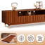 Meuble audio-vidéo avec console et meuble-lavabo de style Mid-Century en bois avec tiroirs et rangement pour le salon, brun