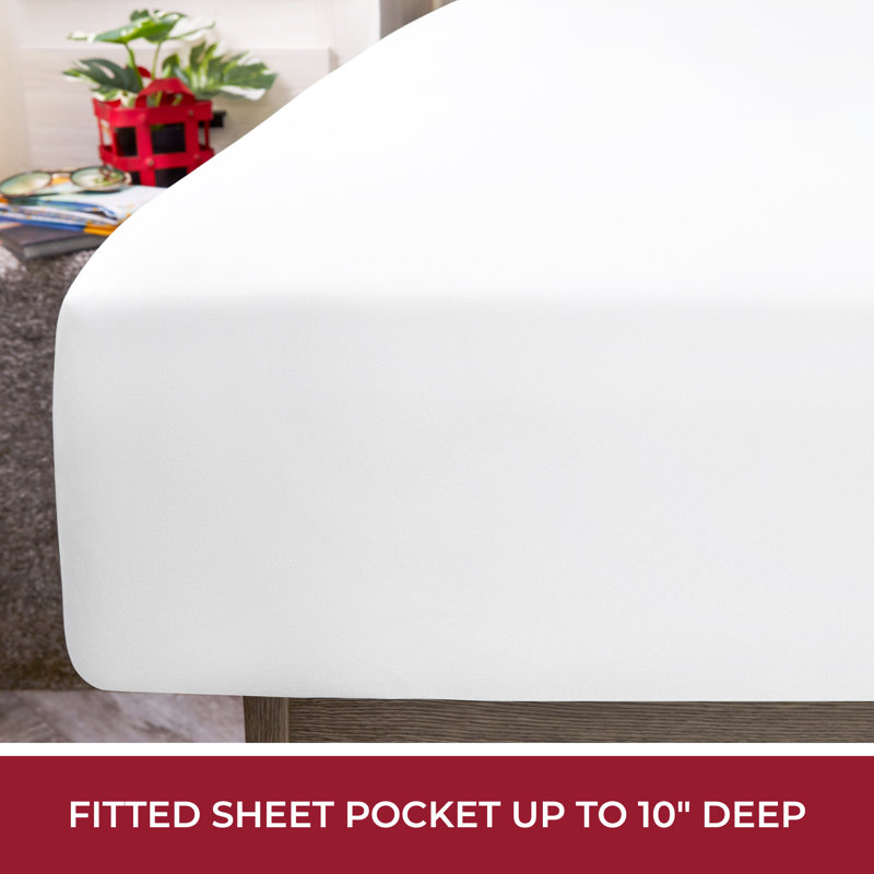 Mellanni 1800 Bed Sheets RV / Short Queen White, White