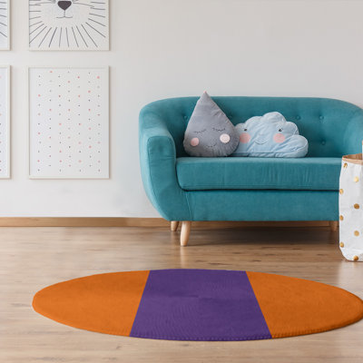 Tapis orange/mauve zone
