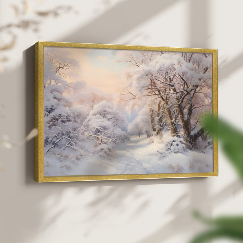 Paysages rétro-DCC-XXIV - impression encadrée - réaménageable, H 11 po x l 14 po, Or