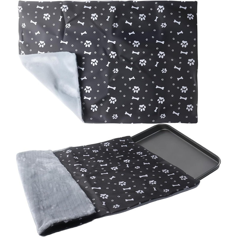 Housse réversible pour caisse de chien - doublure de lit lavable pour animal de compagnie avec côtés froids et chauds, gris, convient aux caisses de 36 pouces