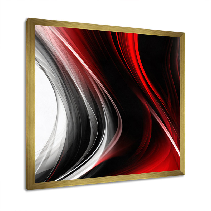 Rouge, rouge, infini ondulations II - art abstrait de vagues modernes, H 36 po x l 36 po x P 1,5 po