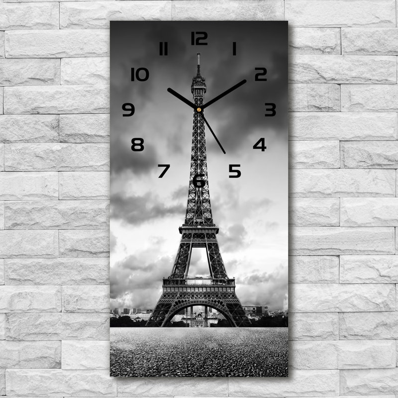 Jahasia Glass Wall Clock, Grey/Black