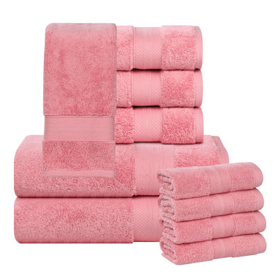 Aria Turkish Cotton Heavyweight Absorbent Plush Solid 10 Piece Towel Set