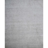 Hand Knotted Silk Area Rug in Silver/Ivory