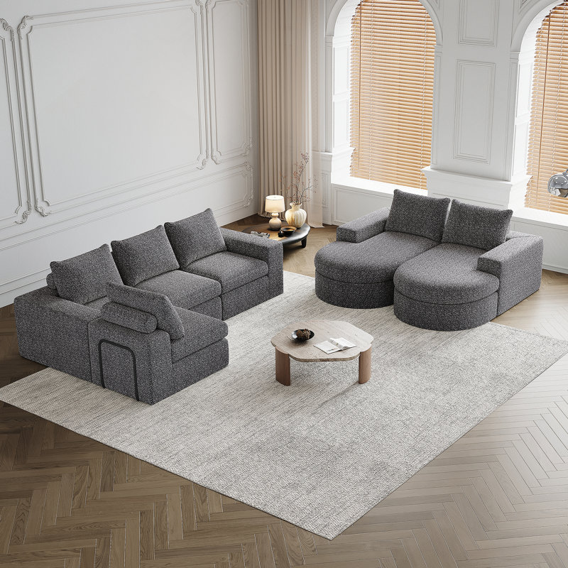 Canapé modulaire Chenille Cloud, Gris chenille