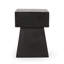 Table d'appoint en béton léger en noir, en forme de piédestal, sans assemblage, 13,35 x P 19,02 H, assemblage de style moderne requis, forme, - oxyde de magnésium 13,35 W